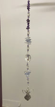 Load image into Gallery viewer, Angel crystal Suncatcher decorated with amethyst gemstones CH508
