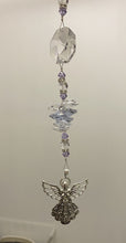 Load image into Gallery viewer, Angel crystal Suncatcher decorated with amethyst gemstones CH508
