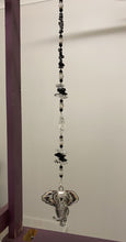 Load image into Gallery viewer, Elephant crystal Suncatcher decorated with snowflake obsidian gemstones CH511
