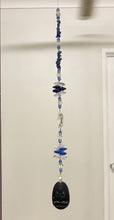 Load image into Gallery viewer, Obsidian carved Goddess Suncatcher decorated with crystals and lapis lazuli gemstones CH519
