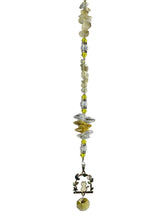 Load image into Gallery viewer, Cat Crystal Suncatcher decorated with citrine gemstones CH33
