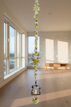 Load image into Gallery viewer, Cat Crystal Suncatcher decorated with citrine gemstones CH33
