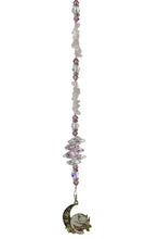 Load image into Gallery viewer, Cat Crystal Suncatcher decorated with rose quart gemstones CH34
