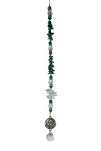 Load image into Gallery viewer, Celtic Crystal Suncatcher decorated with Malachite CH1
