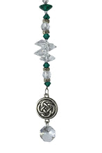 Load image into Gallery viewer, Celtic Crystal Suncatcher decorated with Malachite CH1
