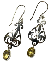 Load image into Gallery viewer, Citrine sterling silver earrings ER111
