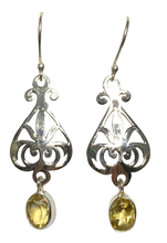 Load image into Gallery viewer, Citrine sterling silver earrings ER111
