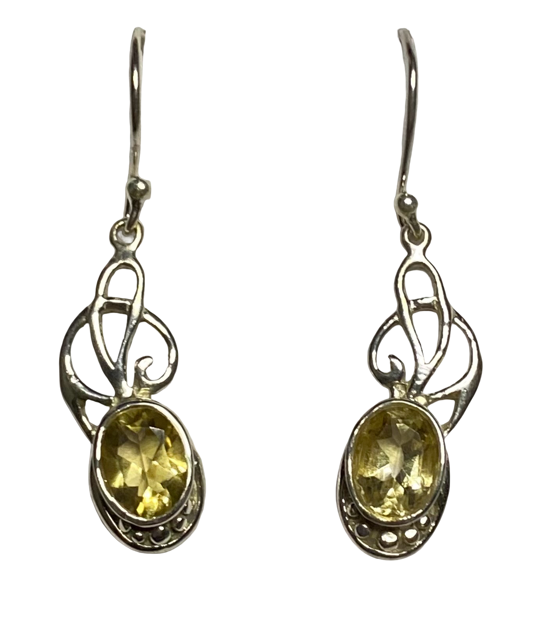 Citrine sterling silver earrings ER136