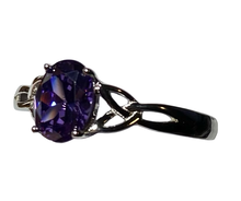 Load image into Gallery viewer, Sterling Silver - Purple cubic zirconia ring. Sizes 4, 5, 6, 7, 8, 10. SS260
