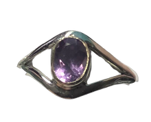 Load image into Gallery viewer, Amethyst Sterling silver ring sizes3, 4, 5, 6, 7, 8 (BR023)
