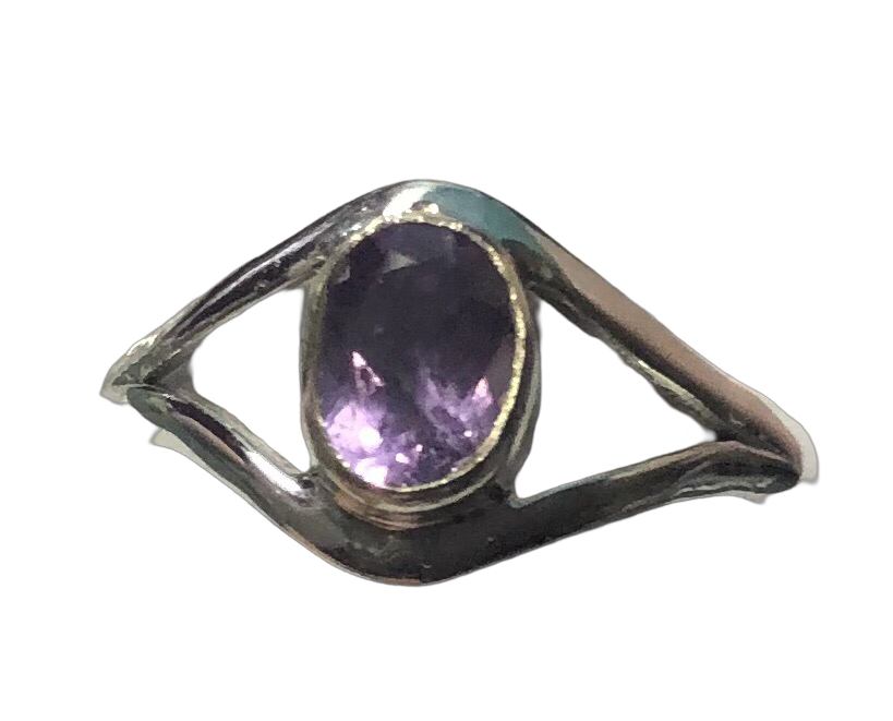 Amethyst Sterling silver ring sizes3, 4, 5, 6, 7, 8 (BR023)