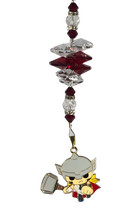 Load image into Gallery viewer, Thor -  Marvel suncatcher, decorated with Garnet gemstone
