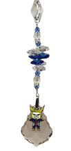 Load image into Gallery viewer, My Hero All Might- crystal suncatcher, decorated with 50mm starburst crystal and Lapis lazuli gemstone.
