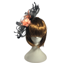 Load image into Gallery viewer, Stunning Peach &amp; Black Stacey fascinator.  FS002
