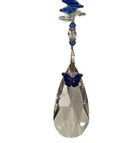 Load image into Gallery viewer, Deluxe Butterfly Crystal Suncatcher decorated with lapis lazuli gemstones CH359
