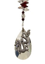 Load image into Gallery viewer, Deluxe Dragon Crystal Suncatcher decorated with Garnet gemstones CH356
