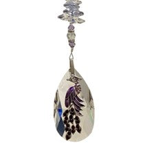 Load image into Gallery viewer, Deluxe Peacock Crystal Suncatcher decorated with amethyst gemstones CH355
