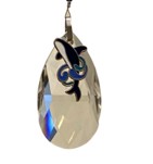 Load image into Gallery viewer, Deluxe Whale Crystal Suncatcher decorated with lapis lazuli gemstones CH342
