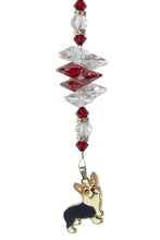 Load image into Gallery viewer, Corgi Crystal Suncatcher decorated with garnet CH32
