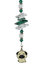 Load image into Gallery viewer, Dog Crystal Suncatcher decorated with Malachite gemstones CH30

