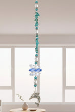 Load image into Gallery viewer, Dolphin Crystal Suncatcher decorated with lapis lazuli gemstones CH149
