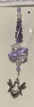 Load image into Gallery viewer, Doves Suncatcher decorated with amethyst gemstones CH300
