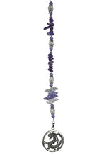 Load image into Gallery viewer, Dragon Crystal Suncatcher decorated with amethyst gemstones CH21
