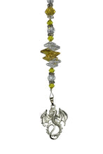 Load image into Gallery viewer, Dragon Crystal Suncatcher decorated with Citrine gemstones CH20
