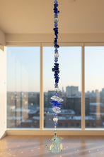 Load image into Gallery viewer, Dragon Crystal Suncatcher decorated with lapis Lazuli gemstones CH19
