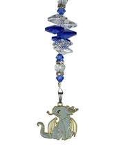 Load image into Gallery viewer, Dragon Crystal Suncatcher decorated with lapis Lazuli gemstones CH19
