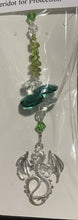 Load image into Gallery viewer, Dragon Suncatcher decorated with rose quartz gemstones CH317
