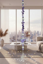 Load image into Gallery viewer, Dragonfly Crystal Suncatcher decorated with amethyst gemstones CH57
