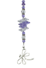 Load image into Gallery viewer, Dragonfly Crystal Suncatcher decorated with amethyst gemstones CH57
