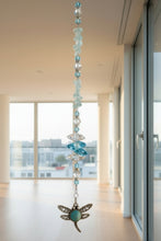 Load image into Gallery viewer, Dragonfly Crystal Suncatcher decorated with Aquamarine gemstones CH55
