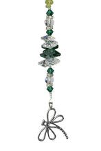 Load image into Gallery viewer, Dragonfly Crystal Suncatcher decorated with amethyst gemstones CH57
