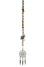 Load image into Gallery viewer, Dreamcatcher Crystal Suncatcher decorated with malachite gemstones CH49
