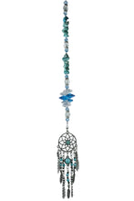 Load image into Gallery viewer, Dreamcatcher Crystal Suncatcher decorated with turquoise gemstones CH46
