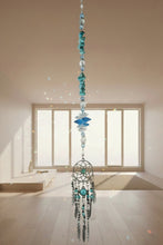 Load image into Gallery viewer, Dreamcatcher Crystal Suncatcher decorated with turquoise gemstones CH46

