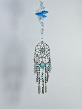 Load image into Gallery viewer, Dreamcatcher Crystal Suncatcher decorated with turquoise gemstones CH46
