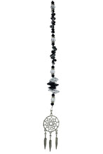 Load image into Gallery viewer, Dreamcatcher Crystal Suncatcher decorated with malachite gemstones CH49
