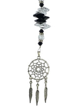 Load image into Gallery viewer, Dreamcatcher Crystal Suncatcher decorated with malachite gemstones CH49
