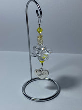 Load image into Gallery viewer, Daddy crystal &amp; garnet gemstone suncatcher on a small stand  SH93
