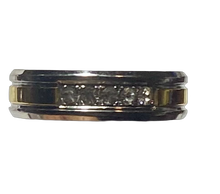 Load image into Gallery viewer, Stainless Steel - Silver &amp; gold sparkle ring.  Sizes 5, 6, 8, 9, 10, 11, 12, 13. RW259
