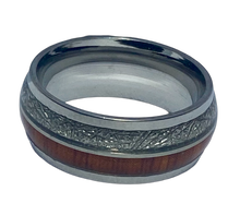 Load image into Gallery viewer, Stainless Steel - Silver ring with wood pattern.  Sizes 5, 6, 7, 8, 9, 10, 11, 12, 13, 14.   RW221

