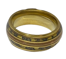 Load image into Gallery viewer, Stainless Steel - Gold pattern ring.  Sizes  7, 8, 10, 11, 12, 13  RW232
