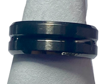 Load image into Gallery viewer, Stainless Steel - Black ring. Sizes 6, 7, 8, 9, 10, 11, 12, 13, 14  RW218
