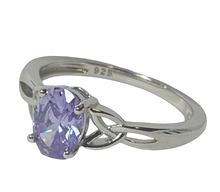 Load image into Gallery viewer, Sterling Silver - Purple Celtic ring.  Sizes  4, 9, 11.  SS232
