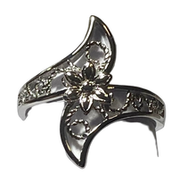 Load image into Gallery viewer, Sterling Steel - Silver fancy ring.  Sizes  6, 8, 9, 10, 11, 13. SS231
