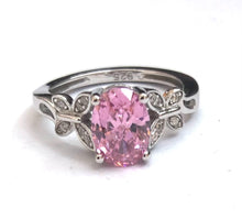 Load image into Gallery viewer, Pink Butterfly sterling silver ring sizes 4, 5, 6, 7, 8, 9, 11 (SS104)
