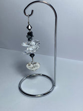 Load image into Gallery viewer, Daddy crystal &amp; garnet gemstone suncatcher on a small stand  SH93
